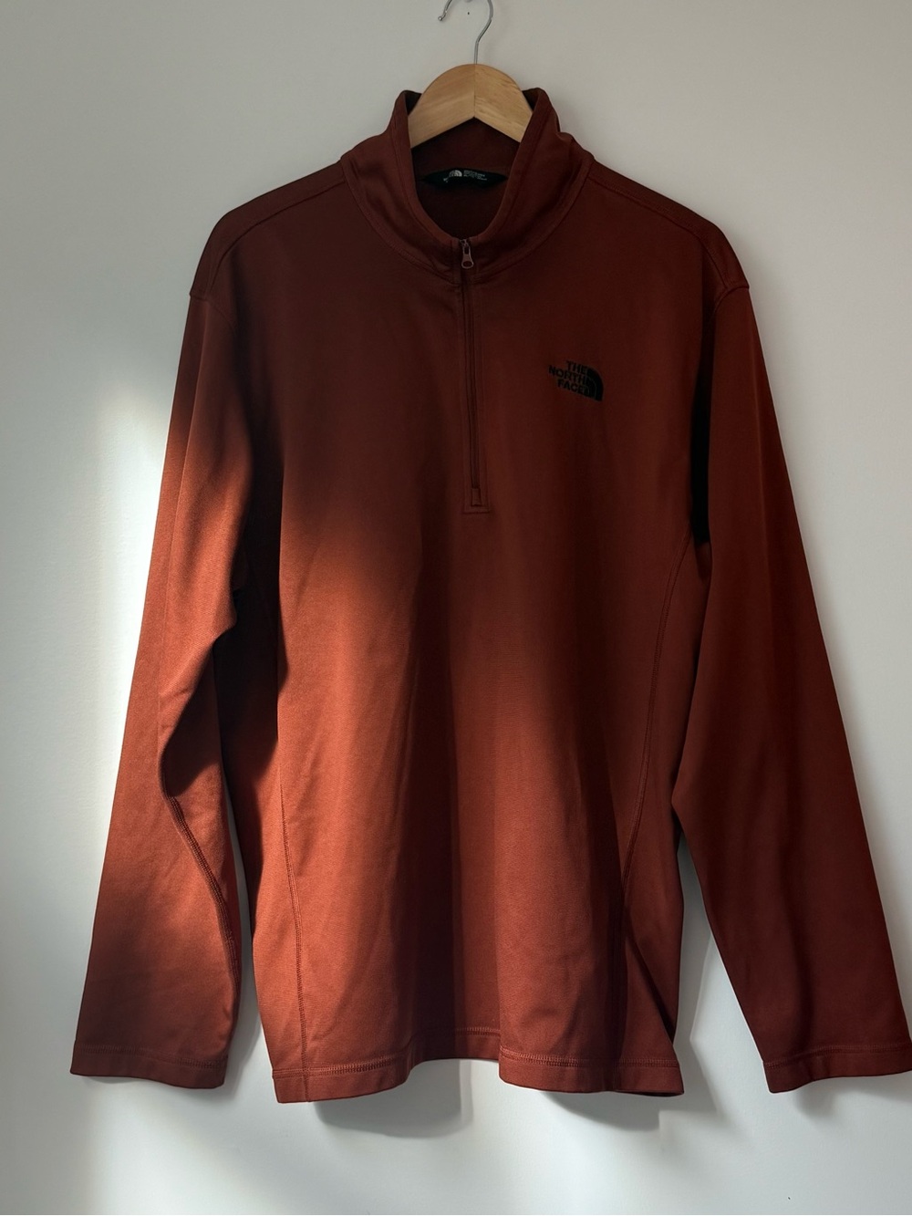 The North Face Men’s 1/4 Pullover Sweater Rust Brown Size XL
